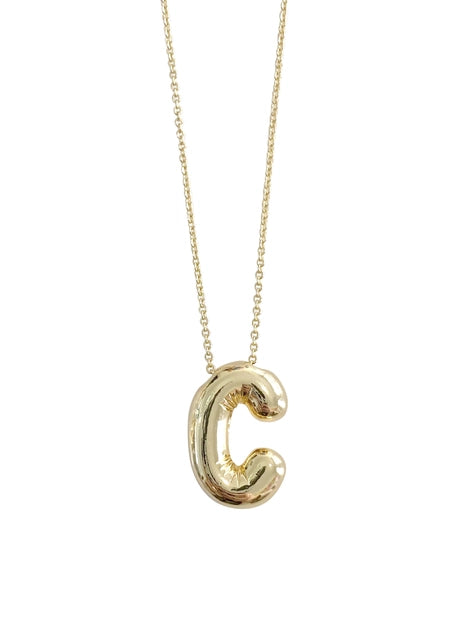 Bubble Initial Necklace (Gold)