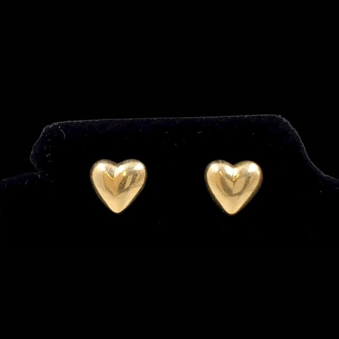 14K Gold Heart Stud Earrings (ready to ship!)