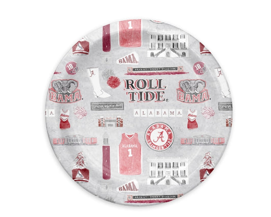 University of Alabama Watercolor Paper Plates