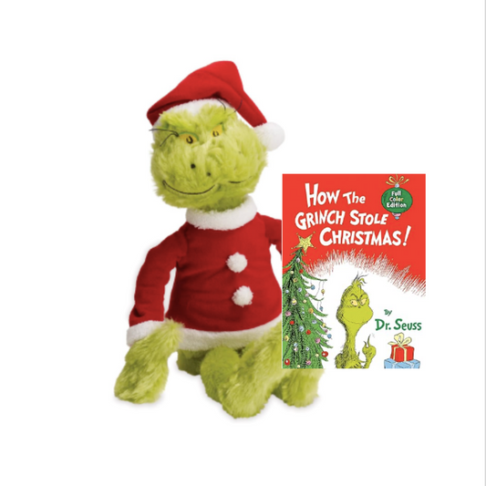 Grinch Santa Plush / Book Set