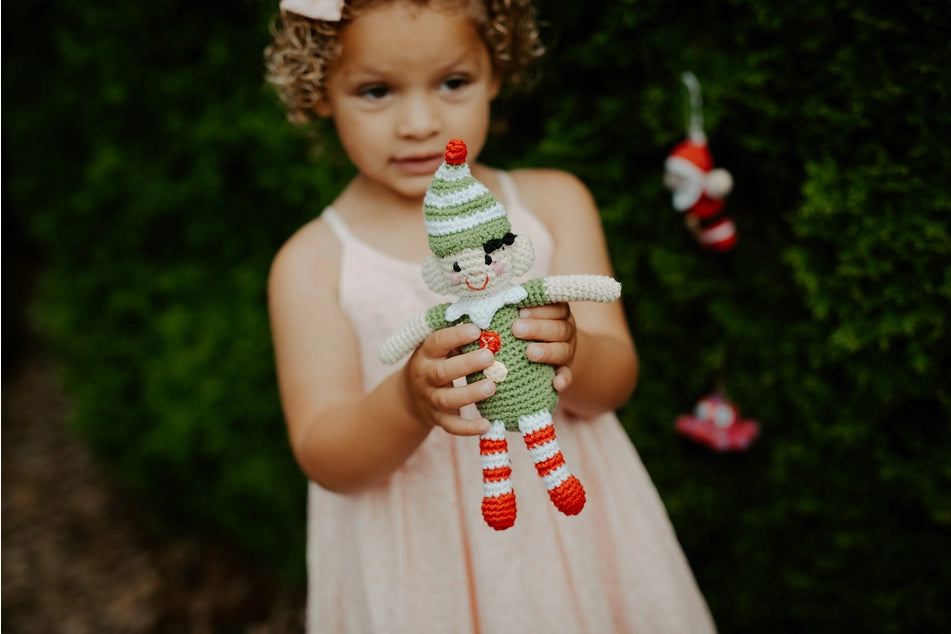 Hand-Crocheted Christmas Elf Doll